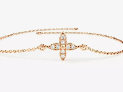 2CT Round Cut Lab Created Diamond Women's Tennis Bracelet 14K Rose Gold Finish