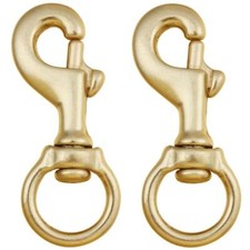 3-1/4 Inch Solid Brass Swivel Bolt Snap Hooks 7/8 Inch Swivel Eye Single Ende...