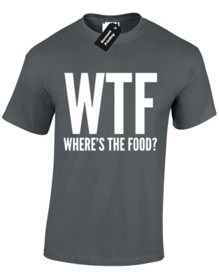 WO DAS ESSEN WTF LUSTIGES T-SHIRT HERREN WITZ NEUHEIT GESCHENKIDEE PAPA EHEMANN TOP