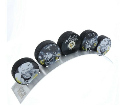 Pittsburgh Penguins 4 Art Puck Set 2021 Charity Bag Sidney Crosby Kris  Letang | eBay