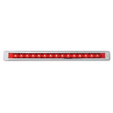 12 Ultra Thin Led Red Markerclearance Light Bar With Chrome Bezel