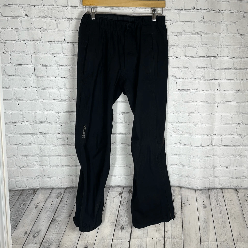 Marmot Men’s Black Light weight Nylon Track Pants size S Small FLAW