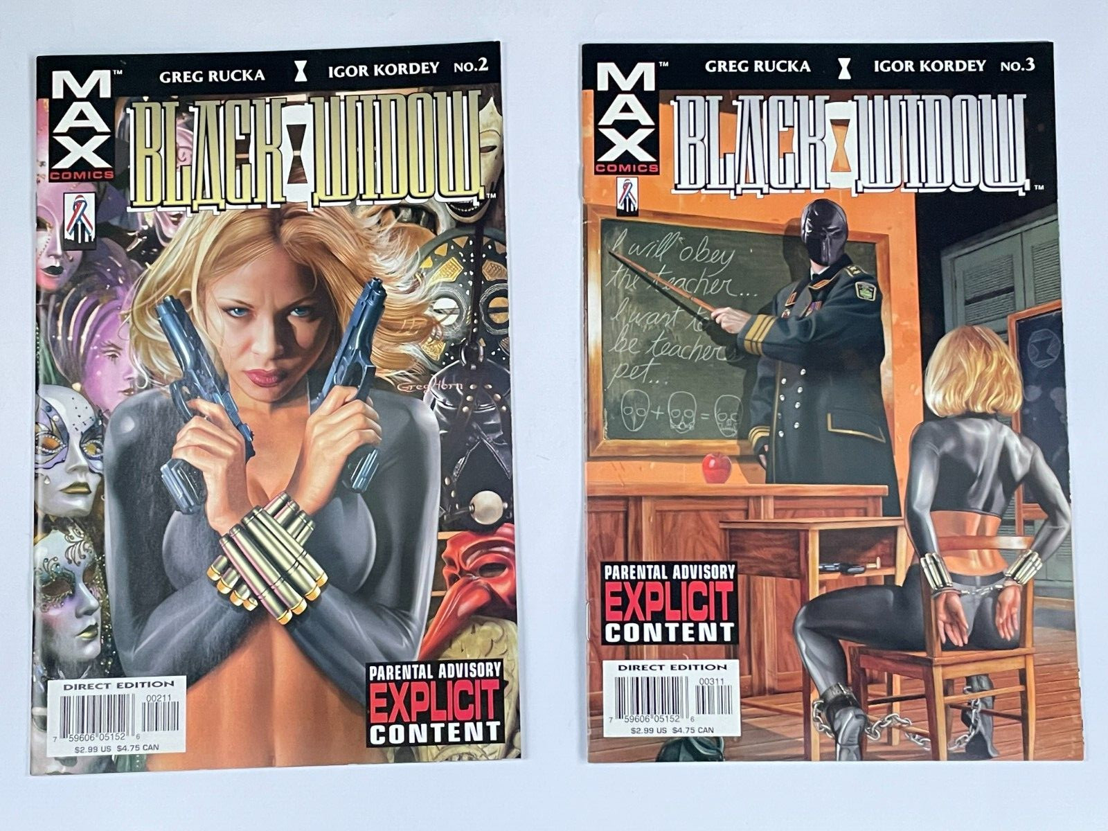 Marvel MAX BLACK WIDOW PALE LITTLE SPIDER 2 BOOK LOT 2 & 3 GREG RUCKA VFNM 2002