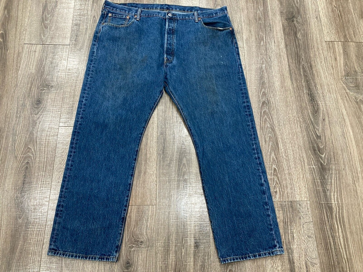 Levi's 501 Dark Wash Straight Leg Denim Blue Jeans 5 Pocket Mens