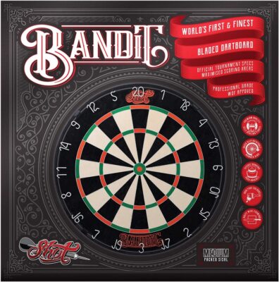 Shot Darts The Bandit Steel Tip Dartboard-Official Competition Size- 4th Gen