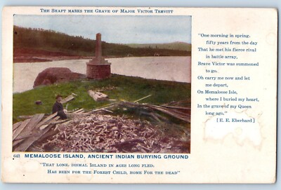 Columbia Oregon OR Postcard Memaloose Island Ancient Indian Burying Ground c1905