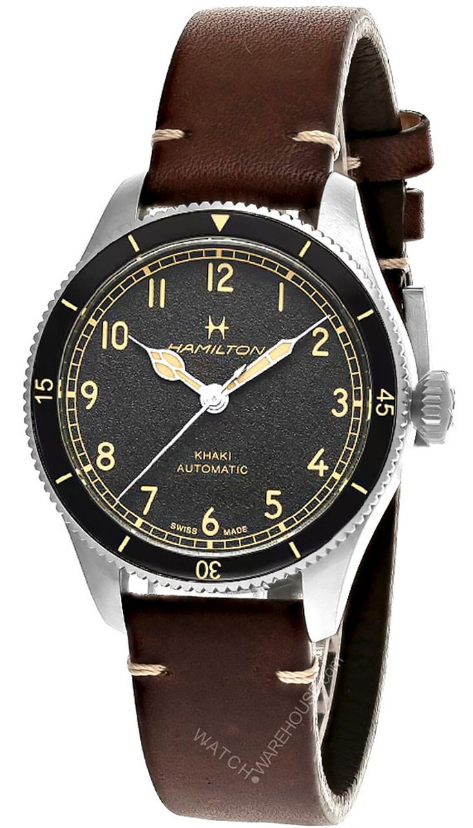 Hamilton Khaki Aviation Pilot Pioneer AUTO 38mm Black Dial Men's