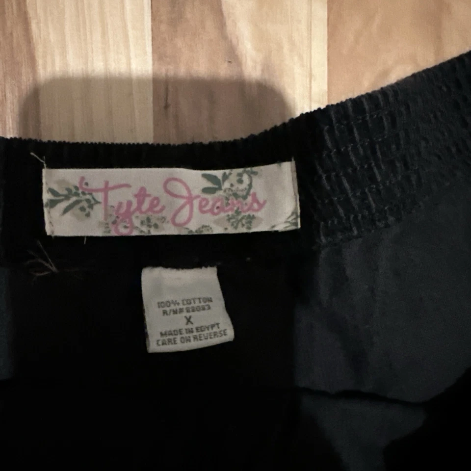 Pantalones Tyte Jeans Pana Negros Elásticos Cintura Cómodos Talla X Foto 2 de 4