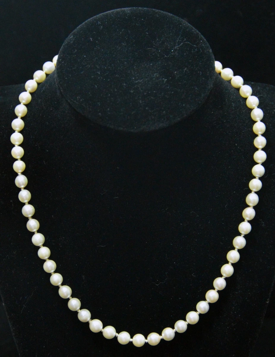 VINTAGE 1940s HAND KNOTTED CULTURED PEARL NECKLACE 16