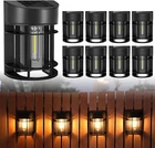 Solar Wall Lights Outdoor Solar Deck Lights Outdoor Yard and Fence Light 8 Black