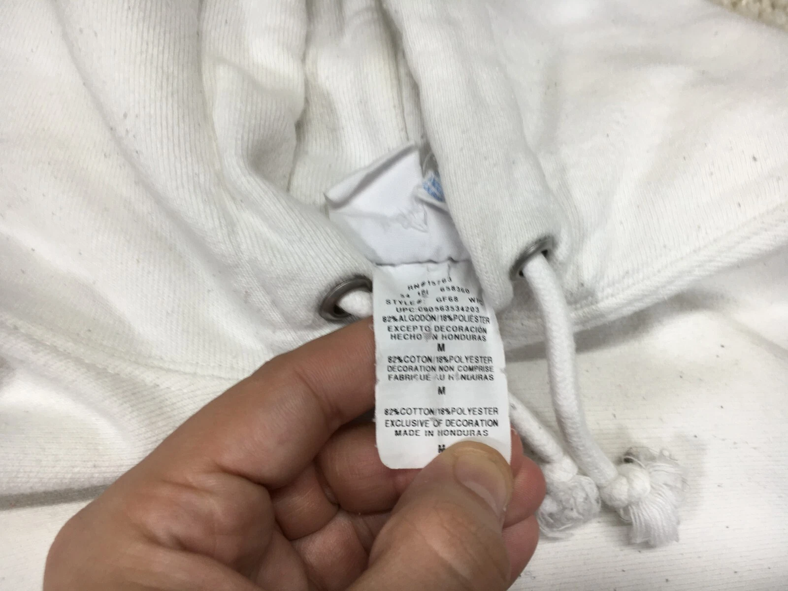 FEAR OF GOD Felpa Champion Uomo Cappuccio Bianco Medio Pullover Reverse Weave Fear God