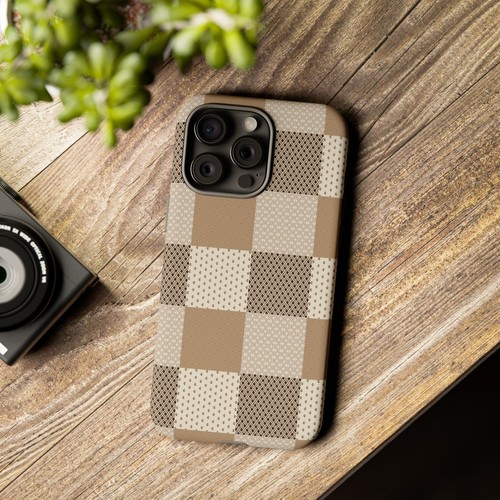 Brown and Tan Checkerboard Phone Case, for iPhone, Samsung Galaxy, Google Pixel - 第 54/241 張圖片