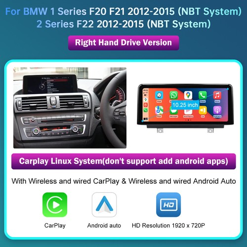 Pantalla táctil inalámbrica CarPlay AndroidAuto para BMW Serie 1 2 F20 F21 F23 con NBT - Imagen 5 de 16