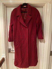 Vintage Ladies Modern Classics Red Coat Wool Blend Oversized Coat Size 18