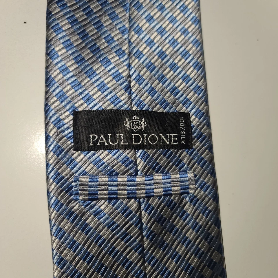 Corbata Paul Dione 100 % seda - Wearhouse azul plateado para hombre Foto 3 de 3