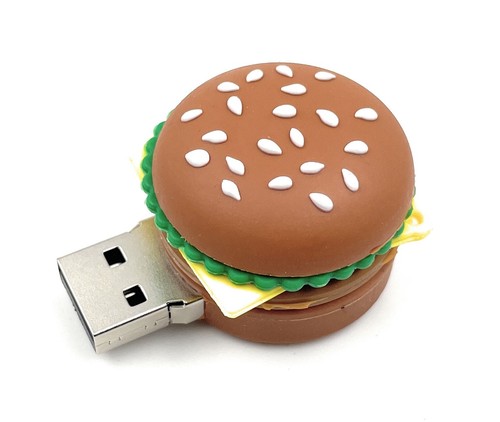 Hamburg Cheeseburger Burger Brown Funny USB Stick Div Capacities - Picture 1 of 6