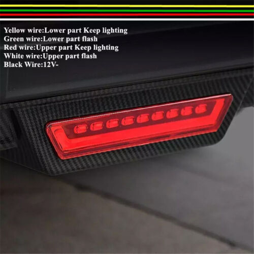 Carbon Fiber Rear Bumper Diffuser Splitter w/LED Tail Light For Toyota Corolla - Picture 9 of 20
