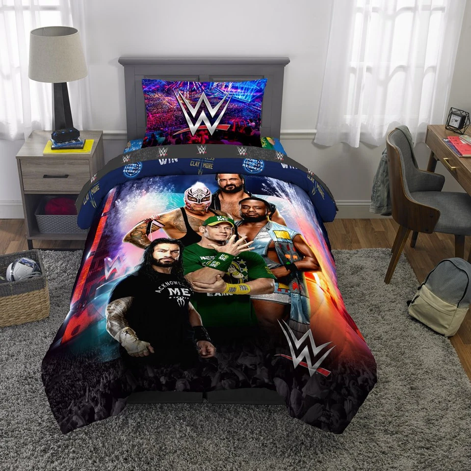 Juego de cama edredón y sábanas WWE Bed in a Bag tamaño doble 4 piezas regalo para niños Foto 2 de 4