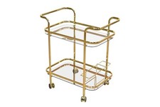 Servierwagen messingfarben Getränkewagen Beistelltisch Küche Rollen rollbar neu