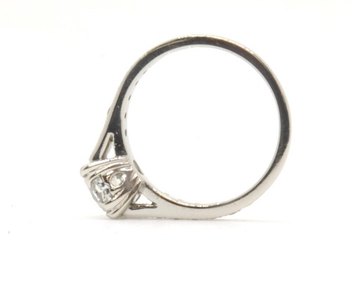 JABEL Platinum .80CT Brilliant Cut Diamond Solitaire & Accents Engagement Ring - Picture 6 of 16