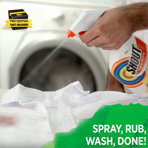 Active Enzyme Laundry Stain Remover Spray, Triple-Acting Formula Clings, Penetra - Picture 5 of 7