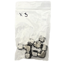 Lot of 3x Swagelok SS-600-9 Stainless 3/8" Male NPT 90° Elbow Fittings