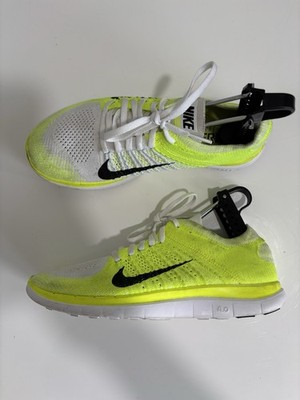Nike Free Run Flyknit Size Neon Yellow White Black Running
