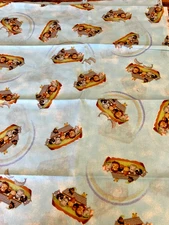 "jungle Babies" Little Noah's Ark on Blue Corron Crib Fabric Panel OOP