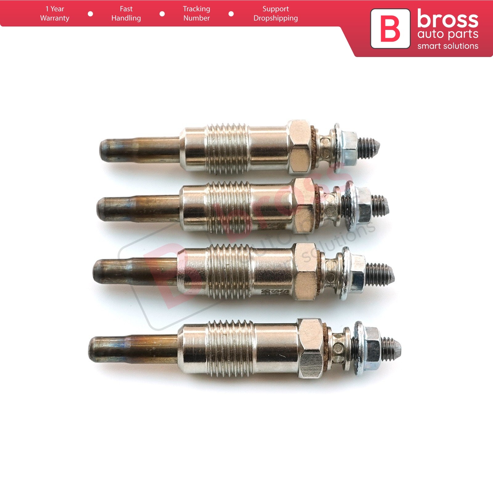 4 Pieces Glow Plug Auxiliary Heater 11 V 96FF6M090AA for Ford Mazda 1.8 Diesel