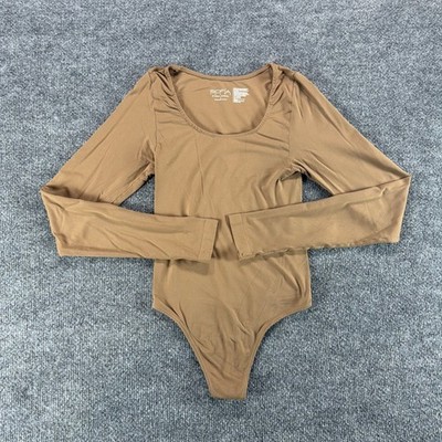 Sofia Jeans by Sofia Vergara Womens Brown Long Sleeve Bodysuit S Balletcore