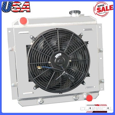3 Row Radiator+Shroud+Fan For 1958-84 Toyota Land Cruiser FJ40 4.6L 3.9L L6 AT