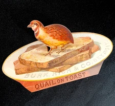 Quail on Toast Cigar Burk Rich Detroit Tobacco RARE Die-Cut Pop Novelty SR.T.Qt