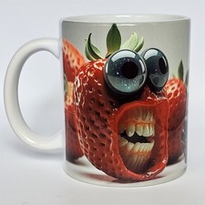 Tasse Angry Erdbeere Früchte Fantasy Kaffee Becher Obst Kaffeetasse Cyvorbs