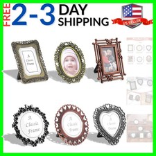 6PCS Mini Vintage Picture Frame Set 1inch Small Metal Photo Frames Assorted A...
