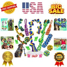 XL Dog Chew Toys for Aggressive Chewers Large Breed, 14 Pack Tough Indestruct...