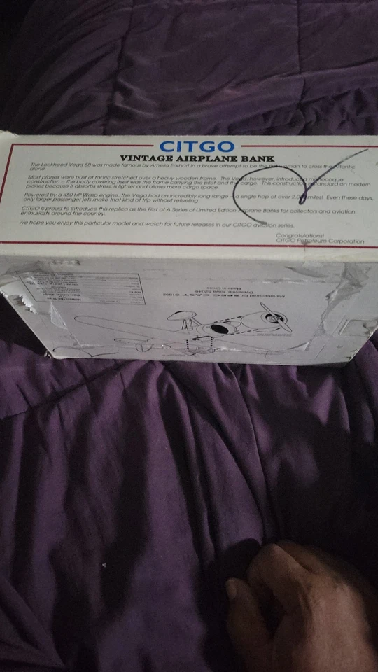 Citgo DieCast Collector Airplane 1932 Vintage Lockheed Vega Highwing C-21.BUILT - Image 4 of 4