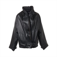 ISSEY MIYAKE Leather BOMBER JACKET M Ladies' Black JQ34019 Reversible With line