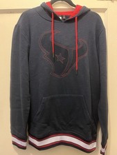 NWT NFL Team Apparel Men  s Houston Texans Stitched Logo Navy Blue Hoodie M 85