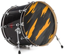Vinyl Decal Skin for 24" Bass Kick Drum Head Jagged Camo Orange