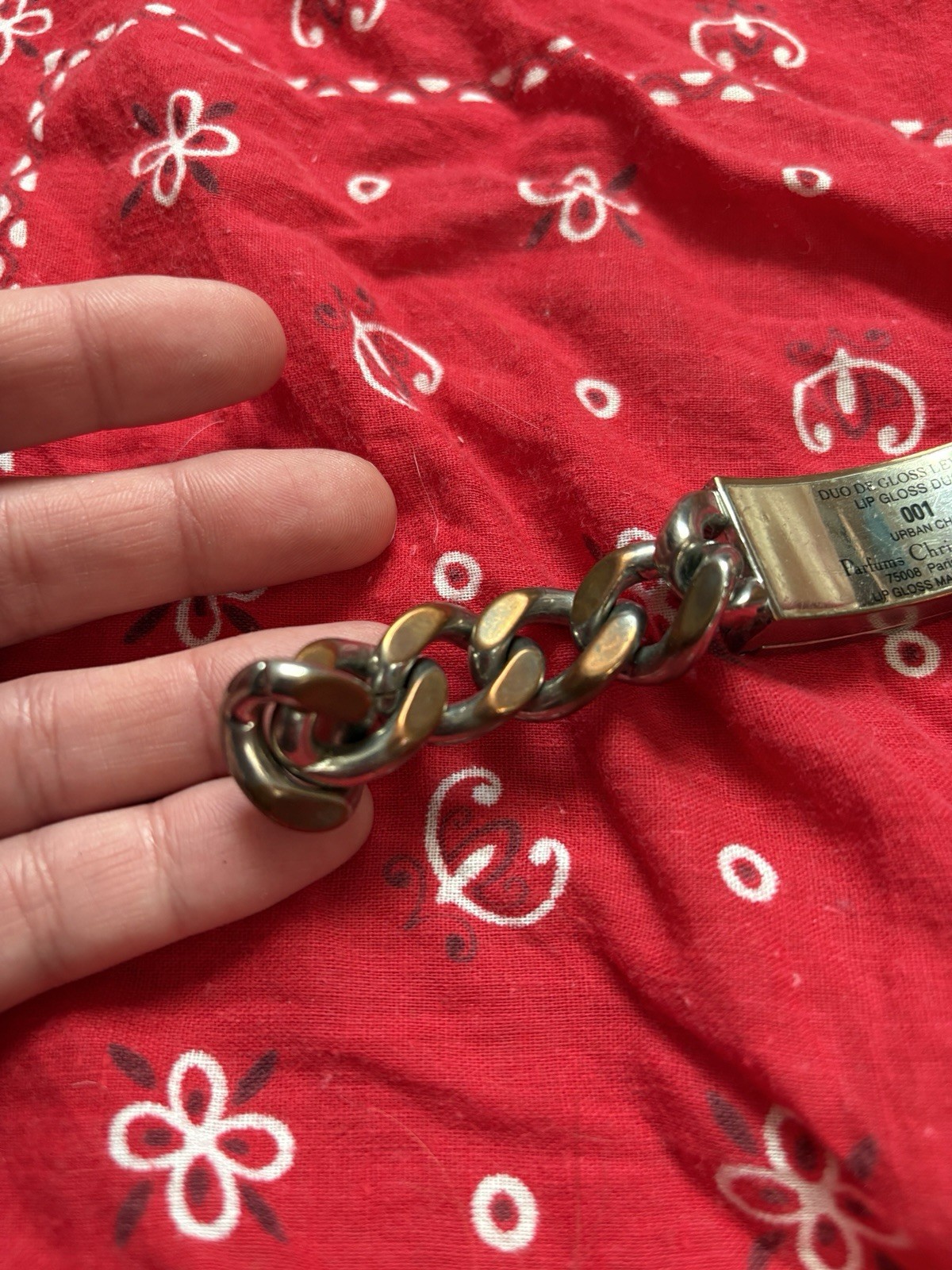 Used Dior Vintage Metal Lipgloss Clasp Bracelet 7… - image 7