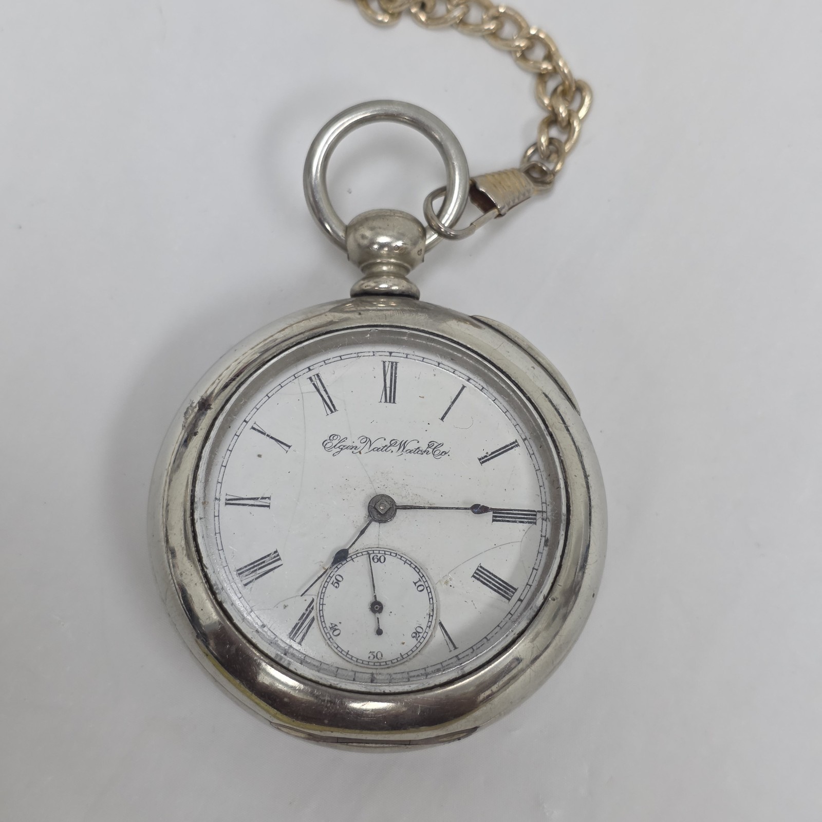 1894 Elgin 18s 7 Jewel Grade 97 Key Wind Silveroid Hunter Case Pocket Watch