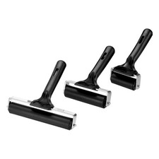 3Pcs Rubber Roller Brayer,Printmaking Ink Print Brush Tool Black 6" 4" 3"