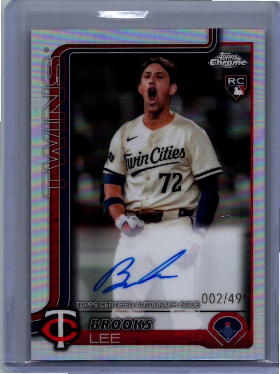 2025 Topps Chrome #RA-BL Brooks Lee Rookie Autographs Refractors #/499