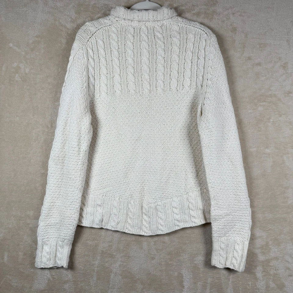 Suéter Tommy Hilfiger Crema Tejido a Mano L Mezcla de Lana Laganlook Preppy Foto 2 de 4