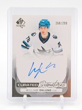 WILLIAM EKLUND 2024-25 SP AUTHENTIC CURATED SIGNATURES AUTO /299 SHARKS Q0107