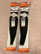2 PACKS Of 14   1 Jet Black Model Model MALAYSIAN REMY 100 Human Hair 