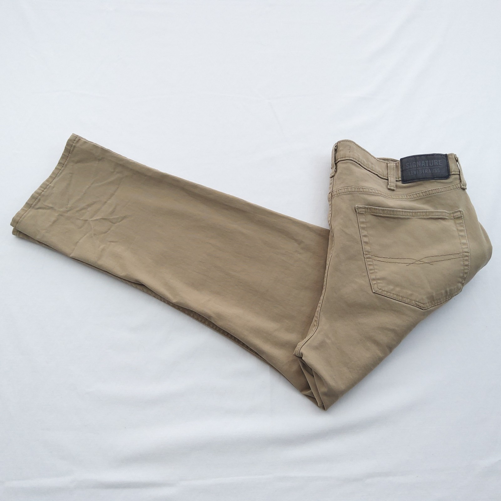 Levis Signature Athletic Fit Mens Stretch Brown Denim Jeans Size 38x30 (38×28)