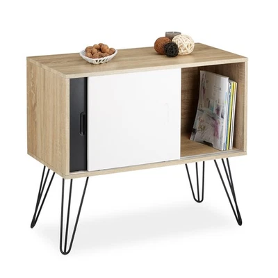 Sideboard Retro 60er Design Kommode Holz Schwarz Weiß Beistellschrank Anrichte - Bild 1 von 4