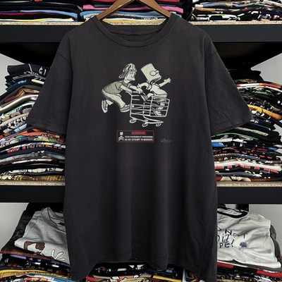 #ad 2001 Simpsons x Jackass Aged T Shirt Black M $25.99