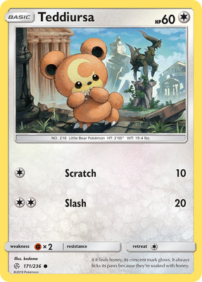 Teddiursa (171/236) [Sun & Moon: Cosmic Eclipse] Near Mint